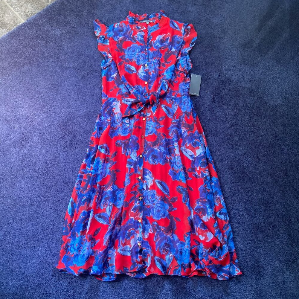 NWT Red & Blue Floral Julia Jordan Dress Sz 10 - Picture 3 of 8